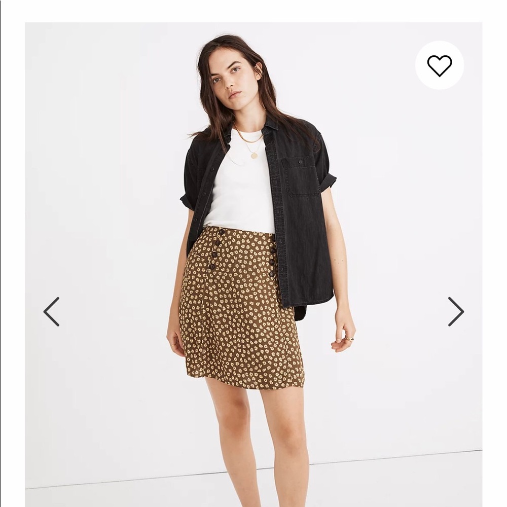 Madewell Piped Mini skirt in woodcut flowers Xxs